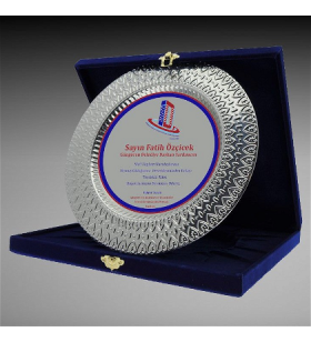TP-HZ-008 TP-008 METAL TABAK PLAKET GÜMÜŞ